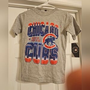 NWT Chicago Cubs Kids Tee - Gray with Red and Blue. Size: S 6/7.